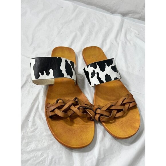 BAMBOO Moon Dance  sandals Size 8.5 COW PRINT - Picture 2 of 12
